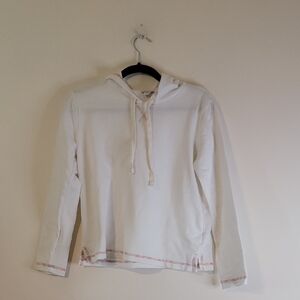 J. Crew Cream Hooded Top with Colorful Accents